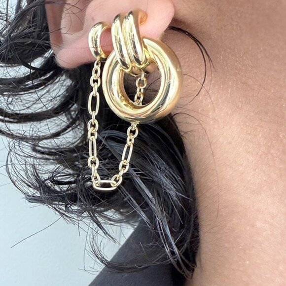 Jennifer Zeuner Gina 1” Circle Drop Earrings- NWT - Picture 2 of 4